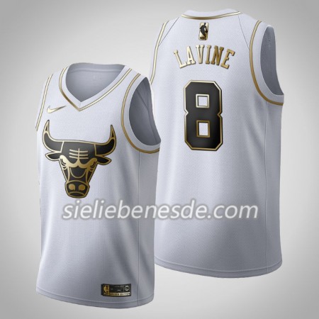 Herren NBA Chicago Bulls Trikot Zach LaVine 8 Nike 2019-2020 Weiß Golden Edition Swingman